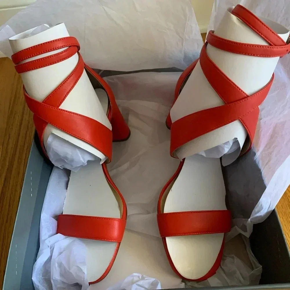 Ann Taylor Wedge Strappy Sandals Size 8